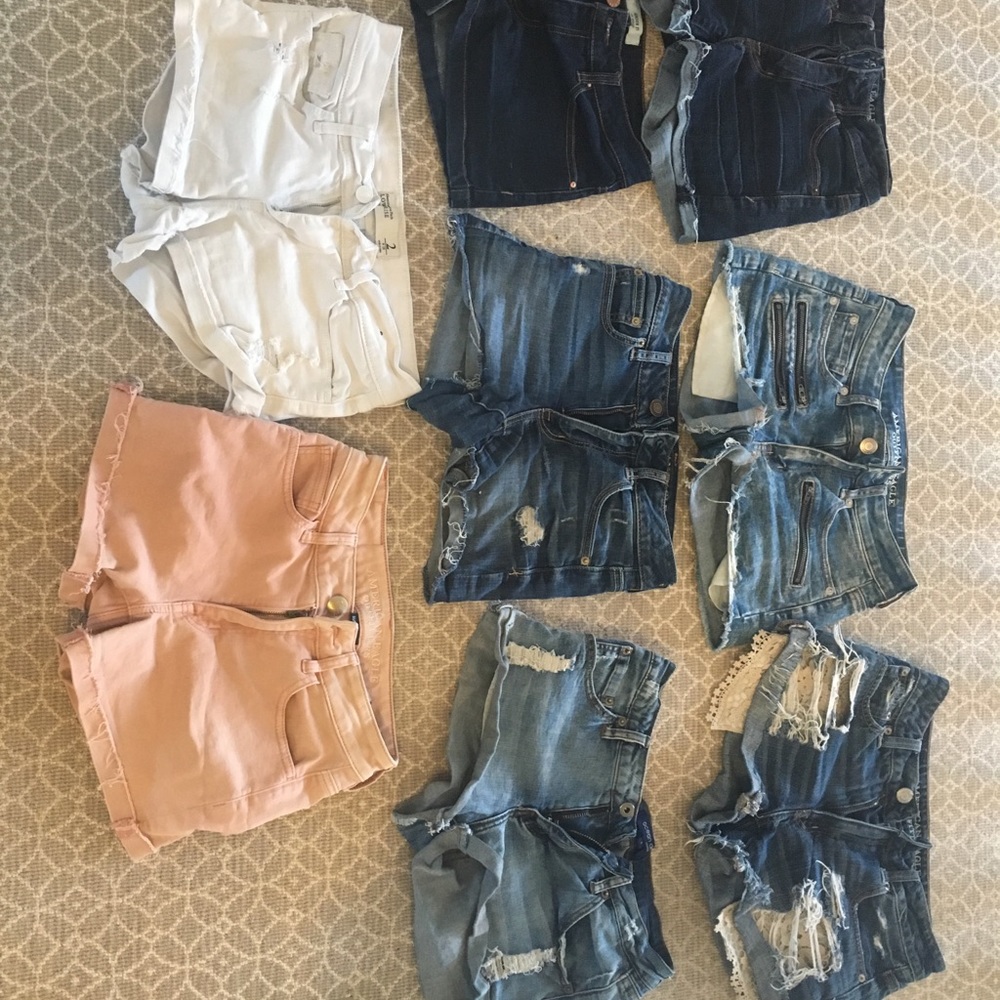 Lot of girls size 0 jean cutoffs.
